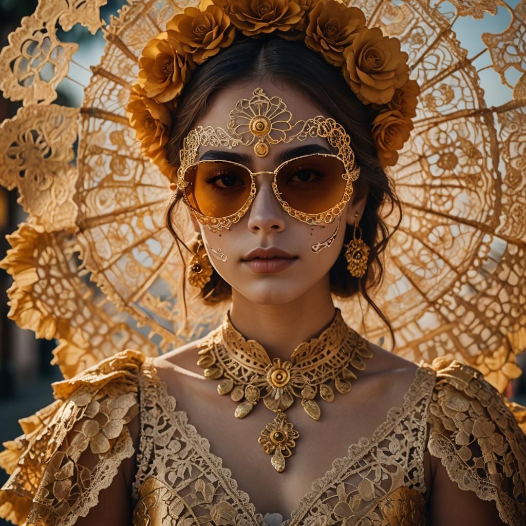 Argentine Girl as Catrina in Hyper-Realistic Portrait