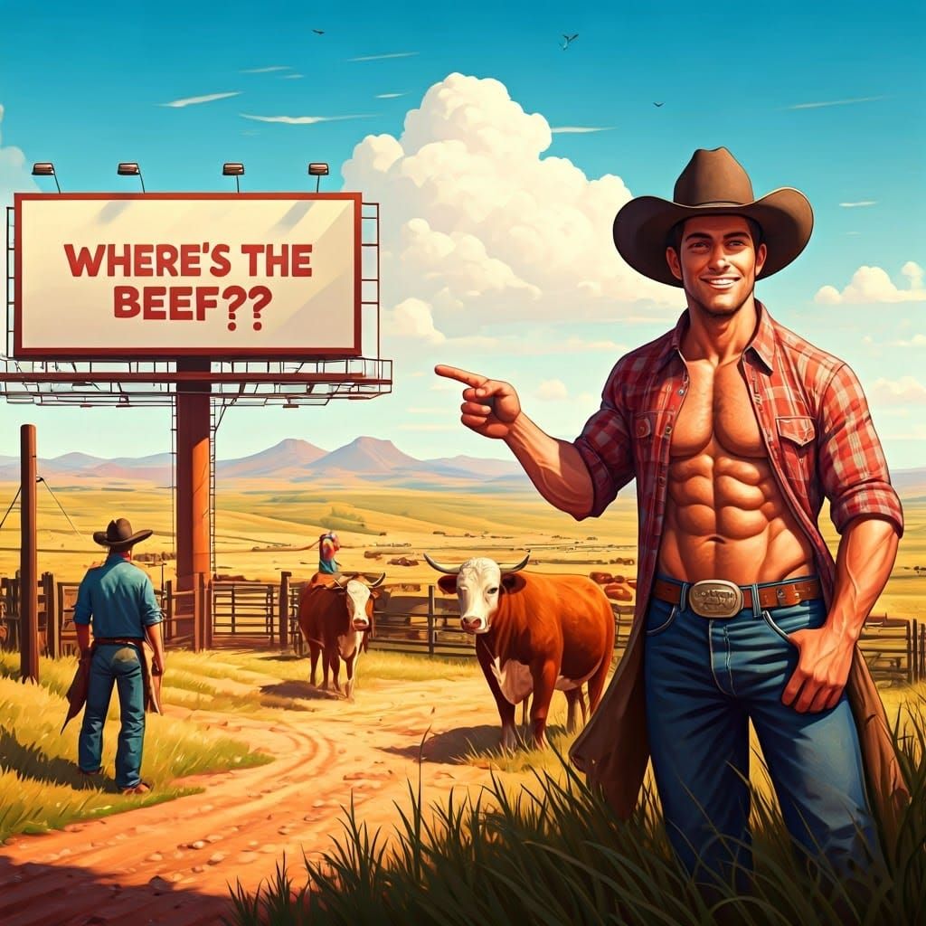 Chiseled Cowboy Defies the Open Range