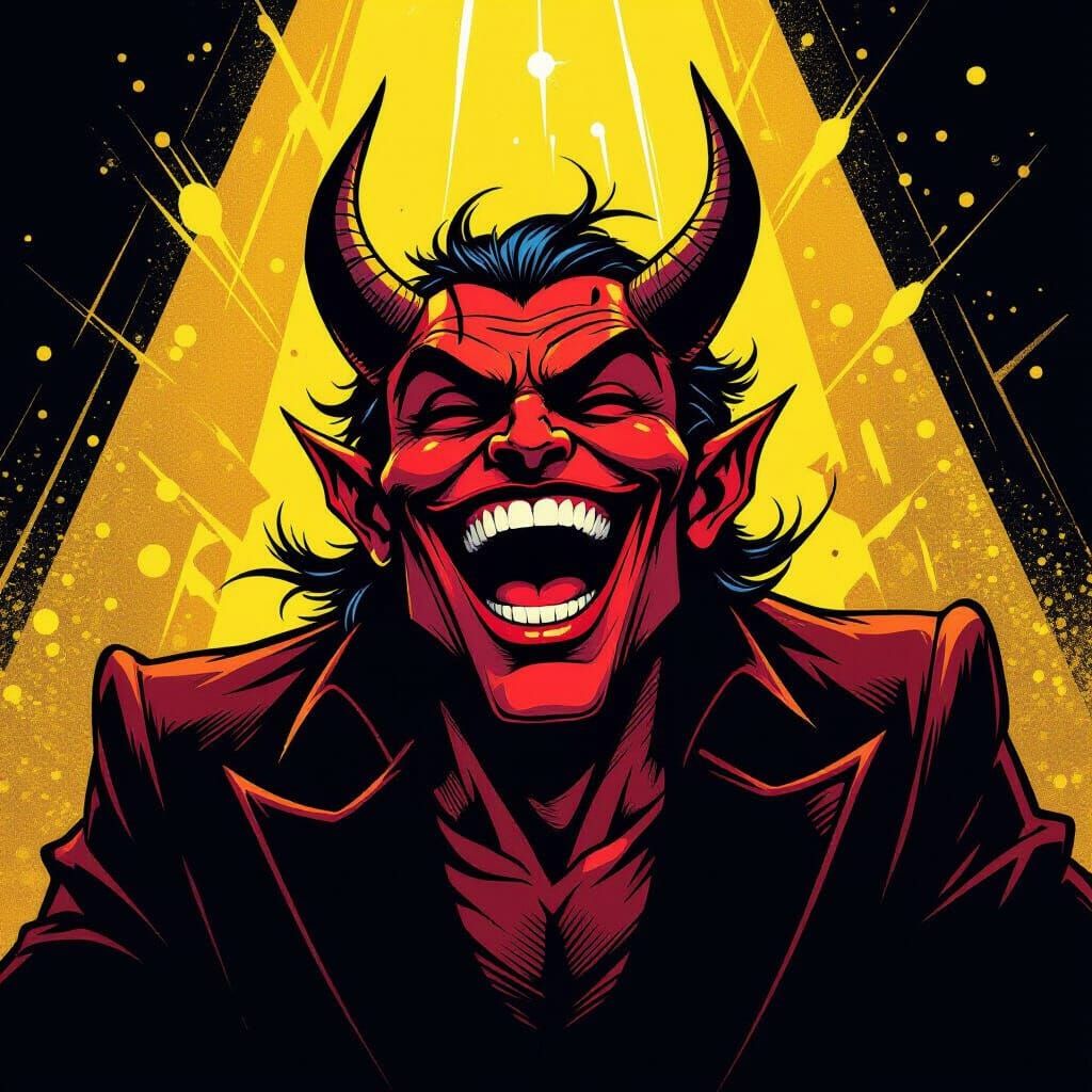 A devil laughing