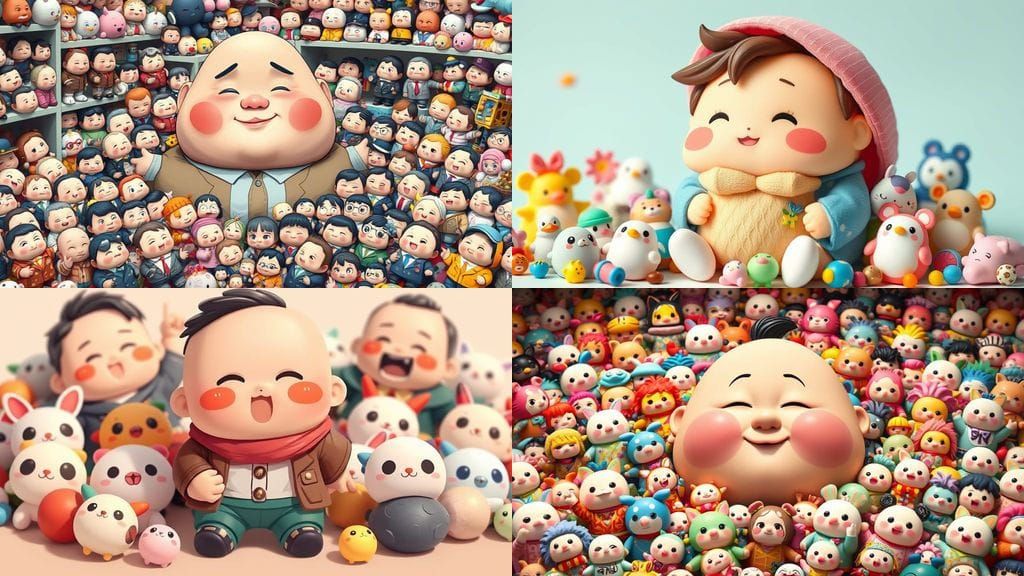 Kawaii Chubby Man Dolls in Various Styles and Colors