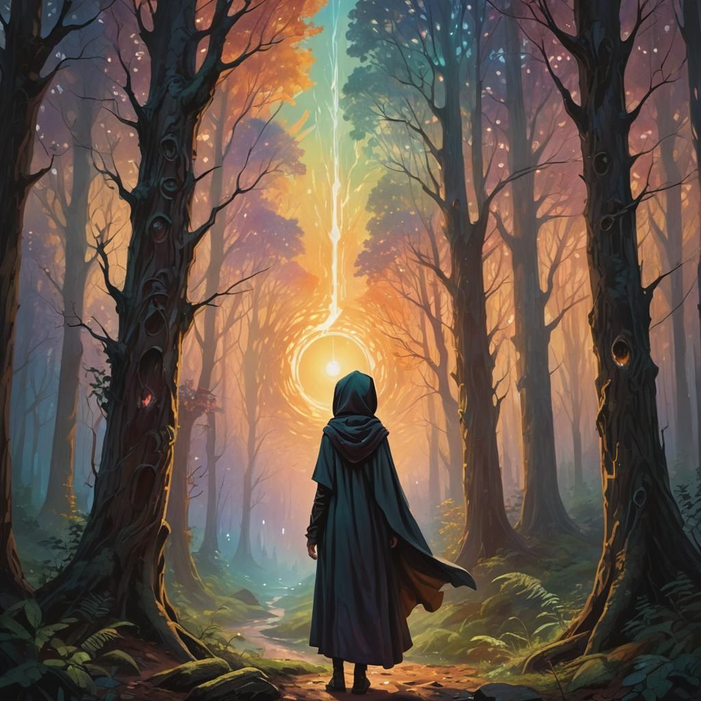 Mystical Portal in Vibrant Oil Painting