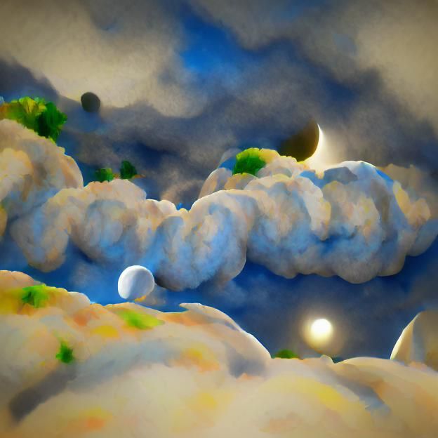 Mystical Moon Hidden Behind Clouds