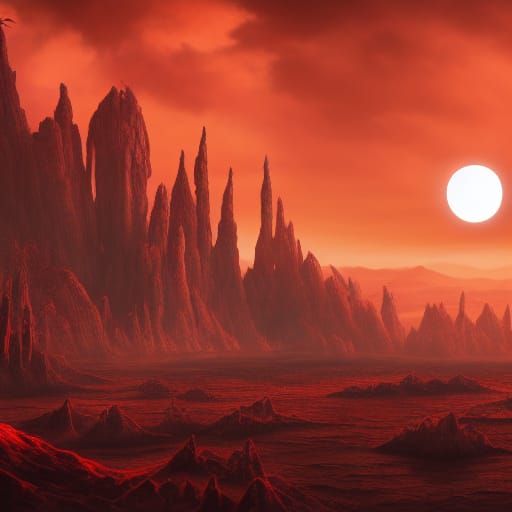 Blood Moon Rising: Detailed Fantasy Concept Art