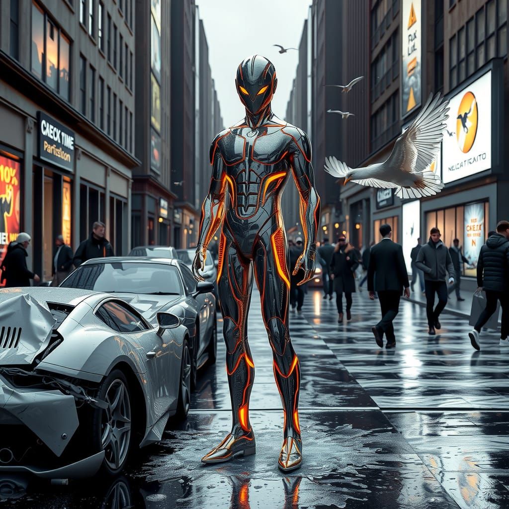 Chrono-Sculptor Momentum in Frozen Street Scene