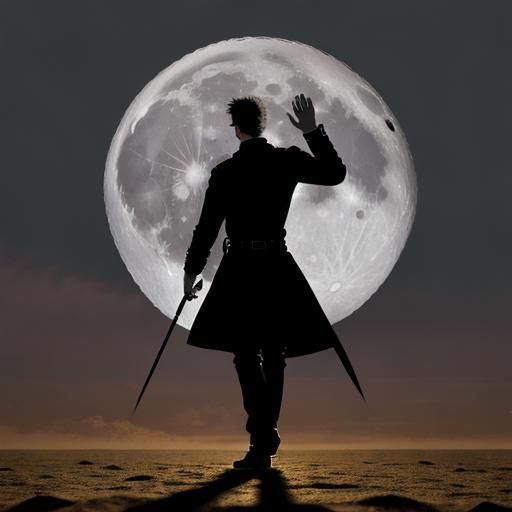 Whimsical Man in the Moon Illustration