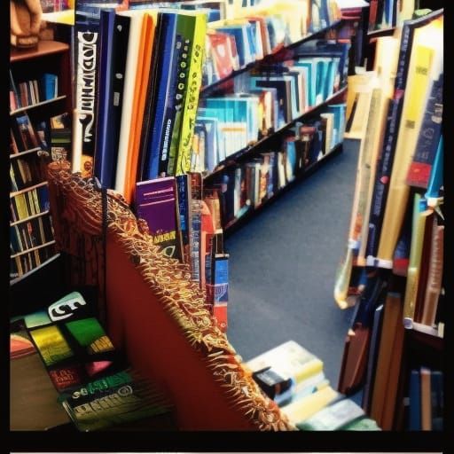 Bookstore Scene with Open Book and Star Image