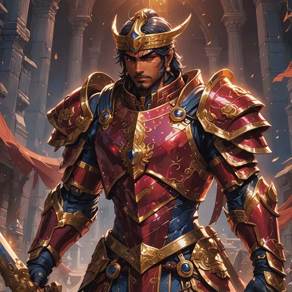 Indian warrior in superior armor