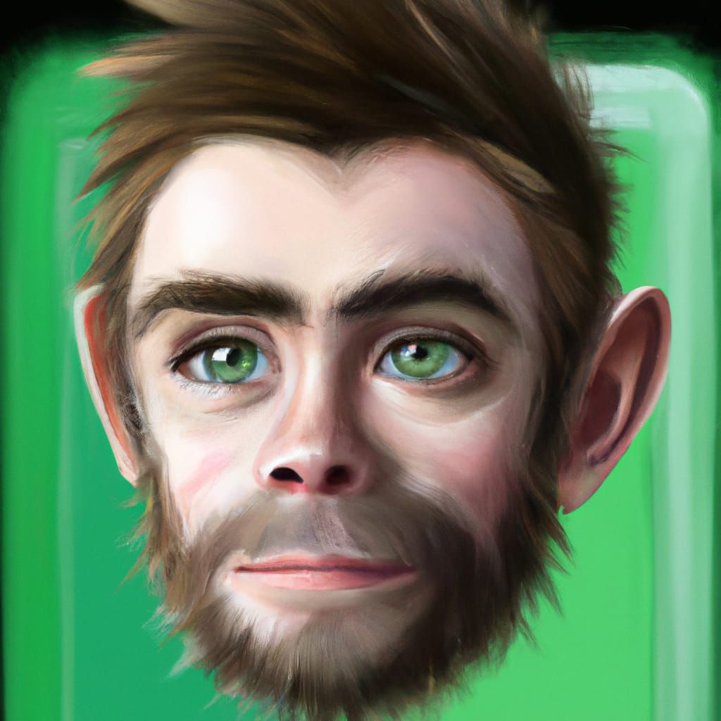 Hyperrealistic Painting: Jacksepticeye as a Monkey