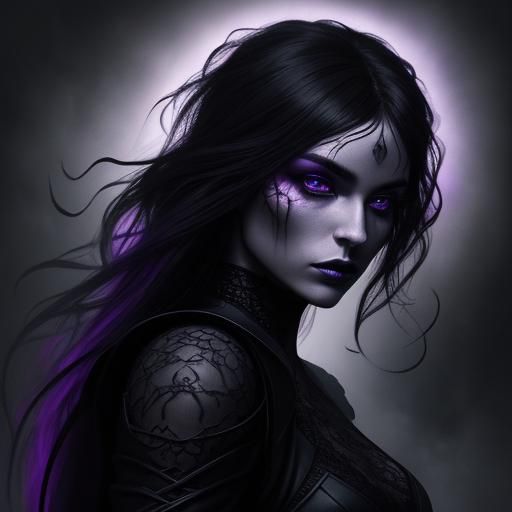 Goth Girl Weaving Dark Magic in Dark Fantasy Style