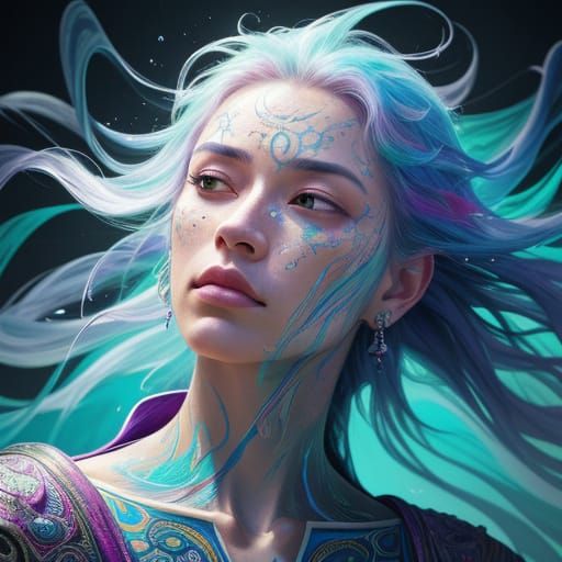 Serene Concept Art: Person in Contemplative Mood