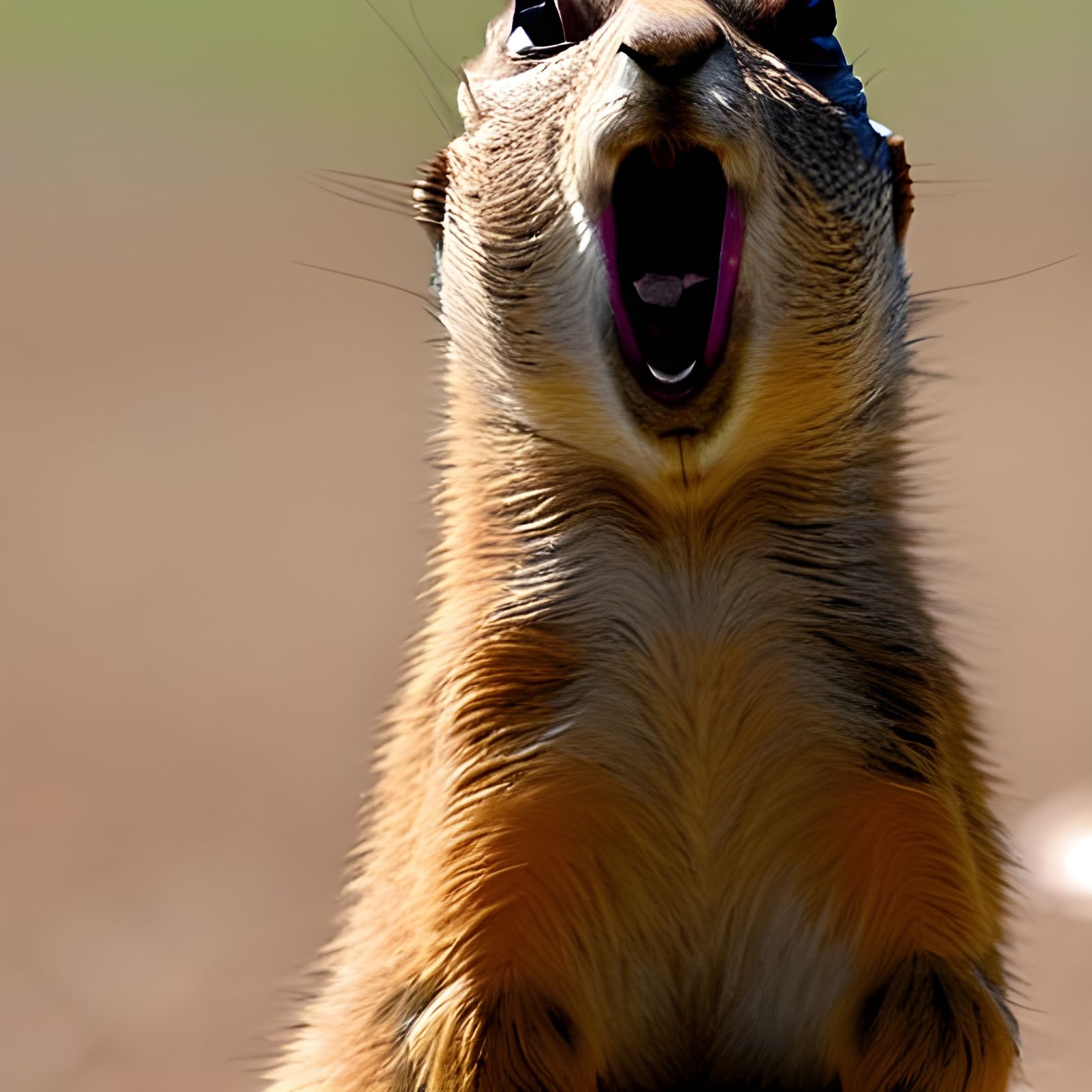 Furious Prairie Dog Screams in Anger