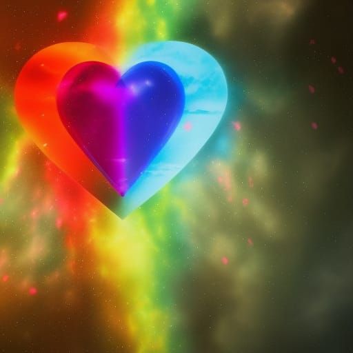 Brilliant Rainbow Heart in Digital Matte Painting