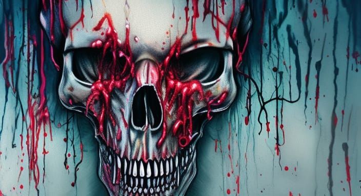 Hyperrealistic Lace Skull in a Horror Basement