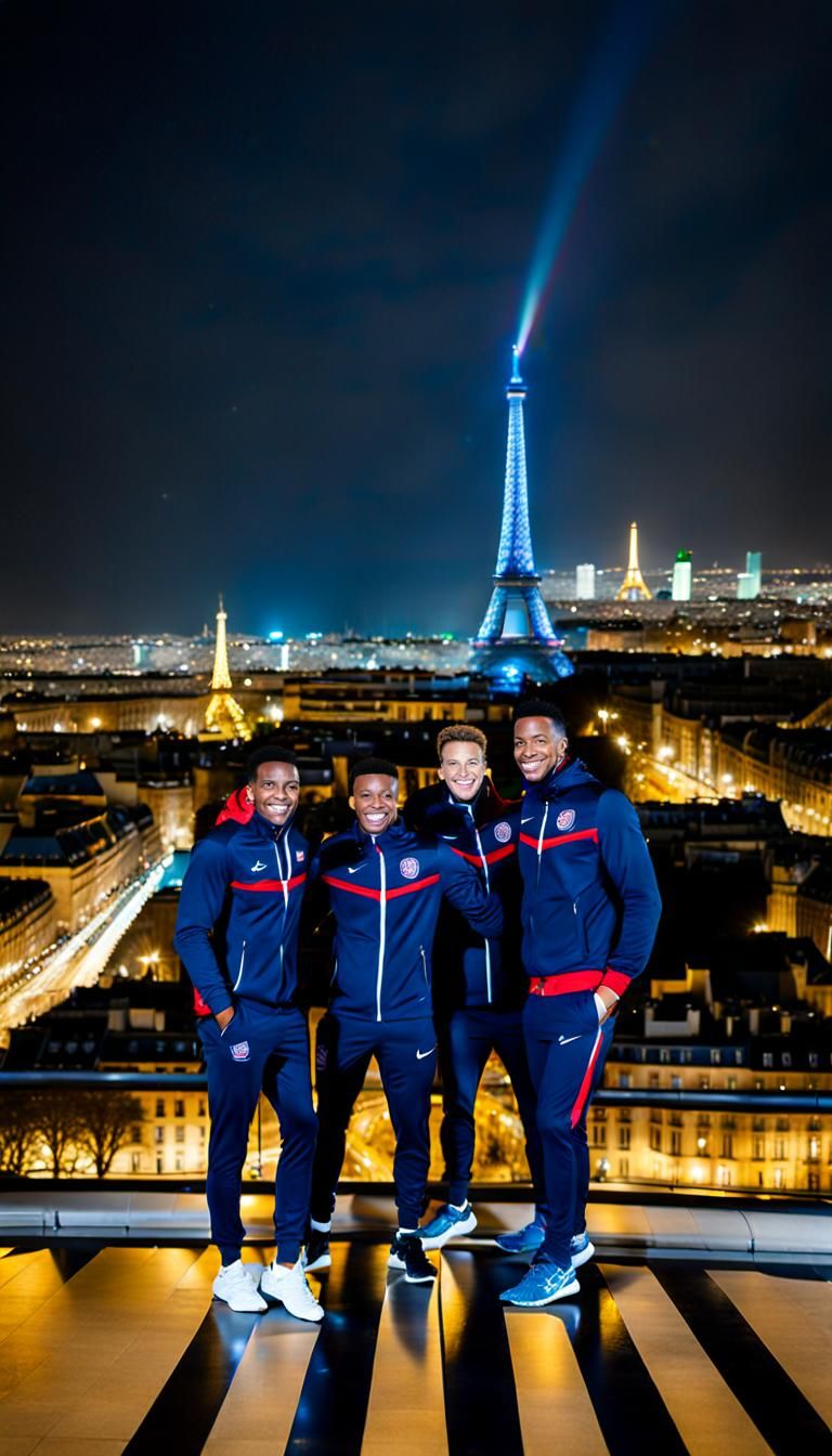 Team USA Overlooking Paris at Night