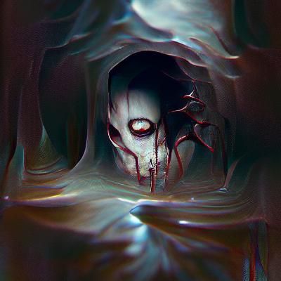 Sinister Hollow Figure: A Dark Fantasy Art Piece