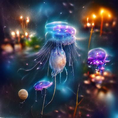 Jellyfish in Orion, Cosmic Fantasy Art