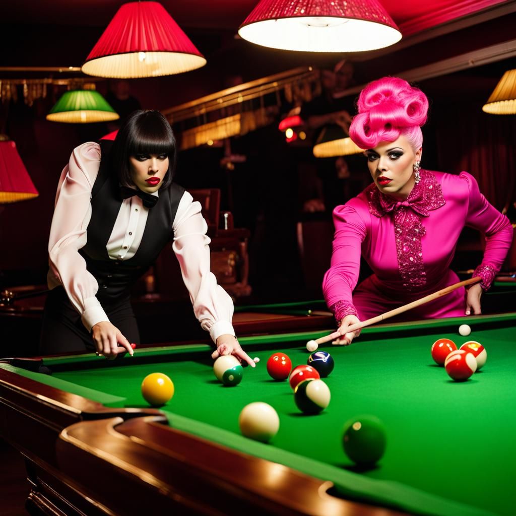 Drag Queens Play Snooker in Chiffon Wonderland