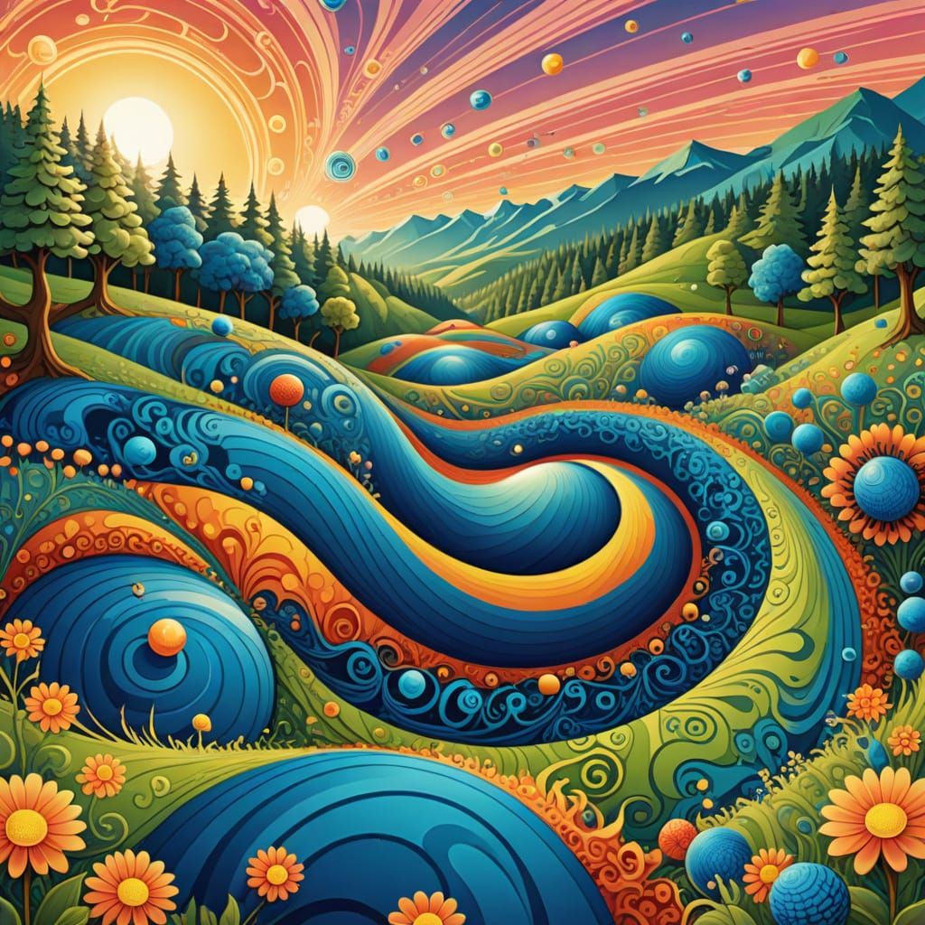 Psychedelic Crop Circle Geoglyph at Sunrise