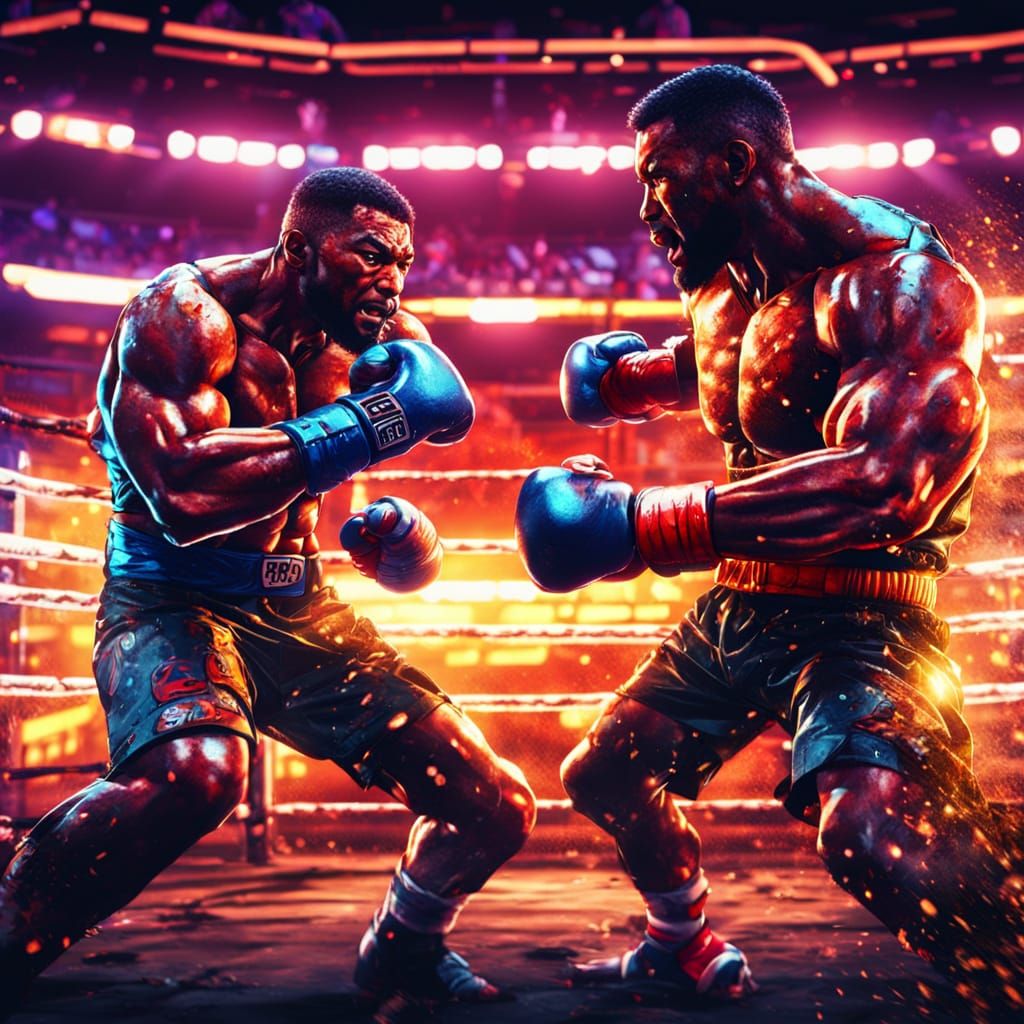 Vibrant Comic Book Style UFC Fight