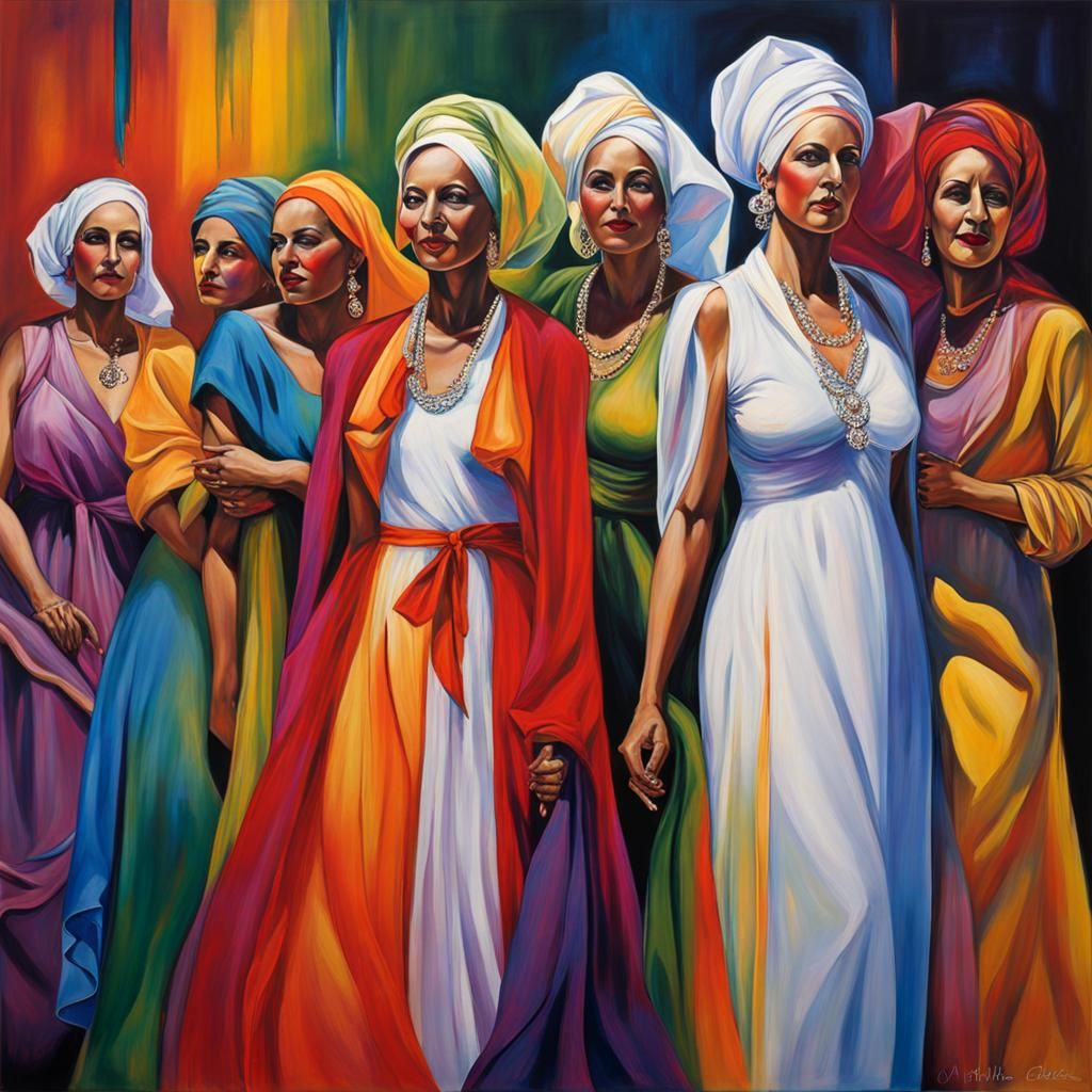 Rainbow Ladies in Grimdark Graffiti Art