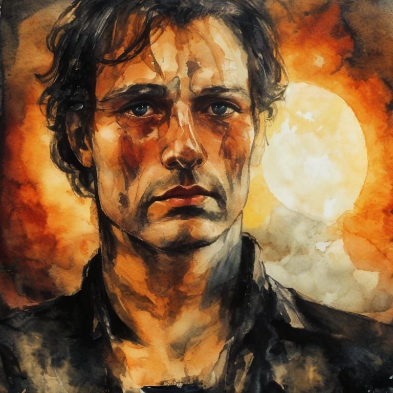 Chiaroscuro Achilles in Dramatic Light