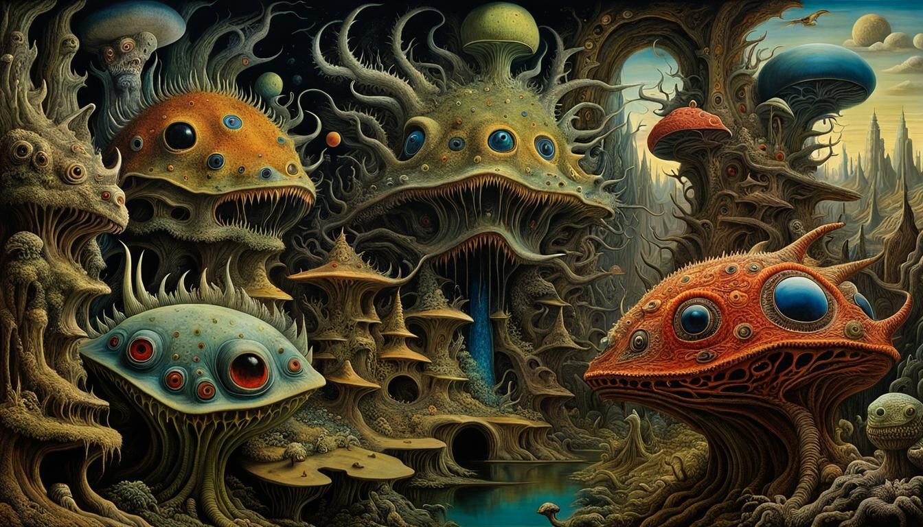 Surreal Chaos Landscape in Hyperrealism Style