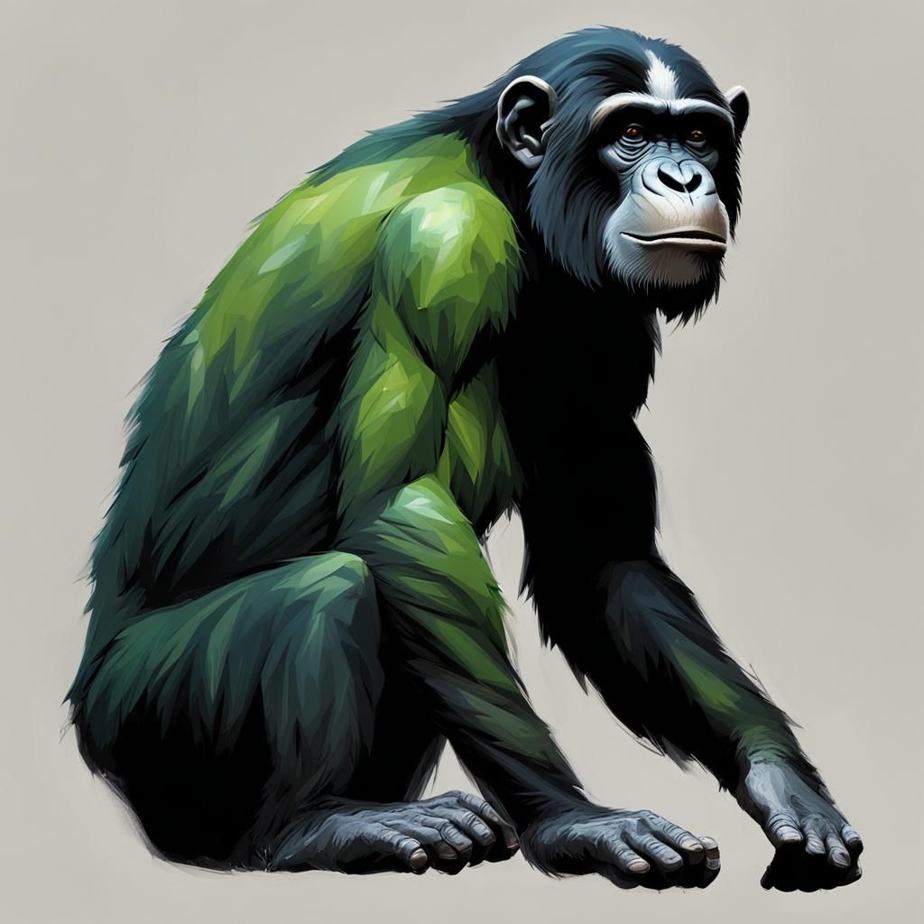 Genius Apes on Alien Exoplanet: Speculative Biology Art