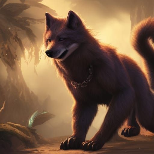 Anthro Canine with Curvy Figure, Digital Art