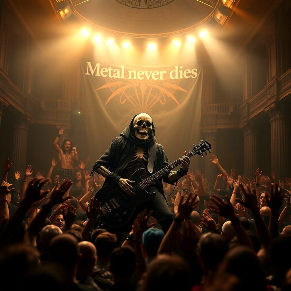 Skeleton Rock Band in Grand Hall Digital Matte Painting