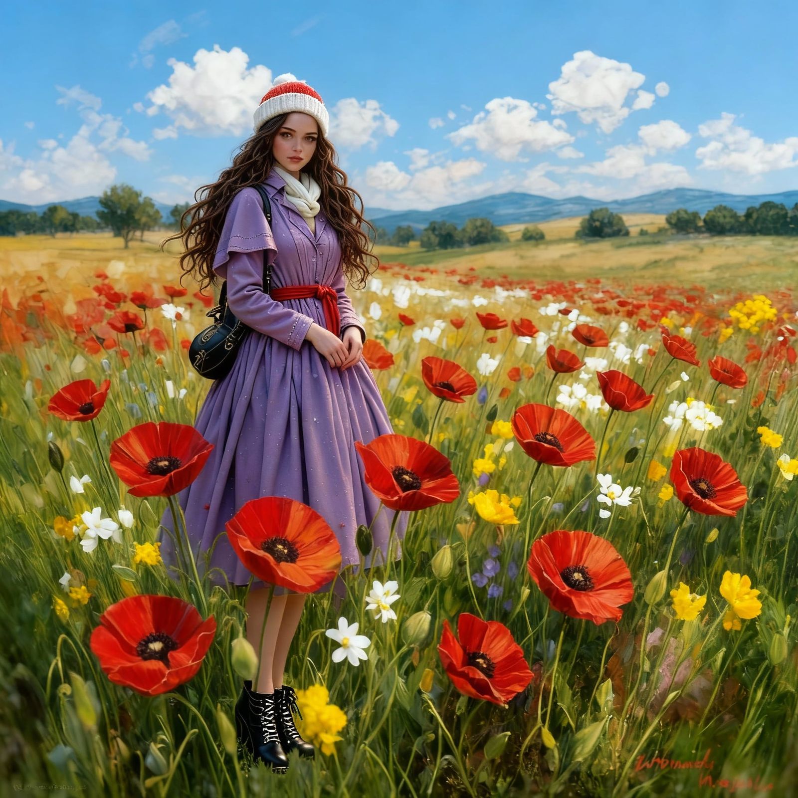 Girl in a Field of Poppies