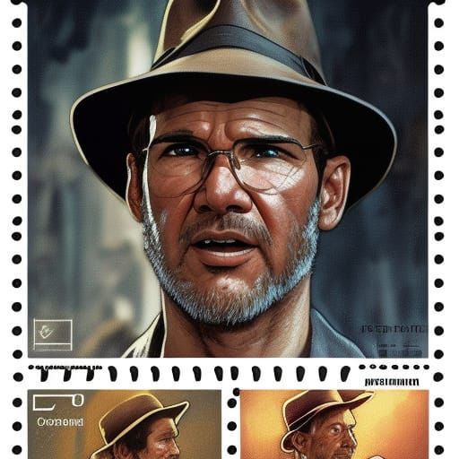 Indiana Jones Postage Stamp Portrait