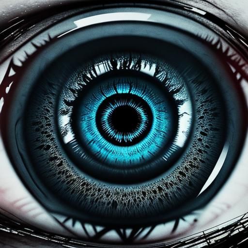 Eye Reflecting War and Destruction