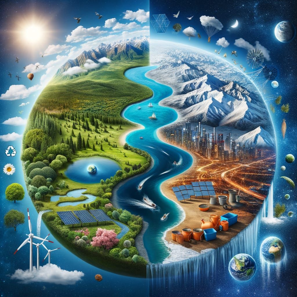 Vibrant Earthly Harmony in Cyberpunk Aesthetic