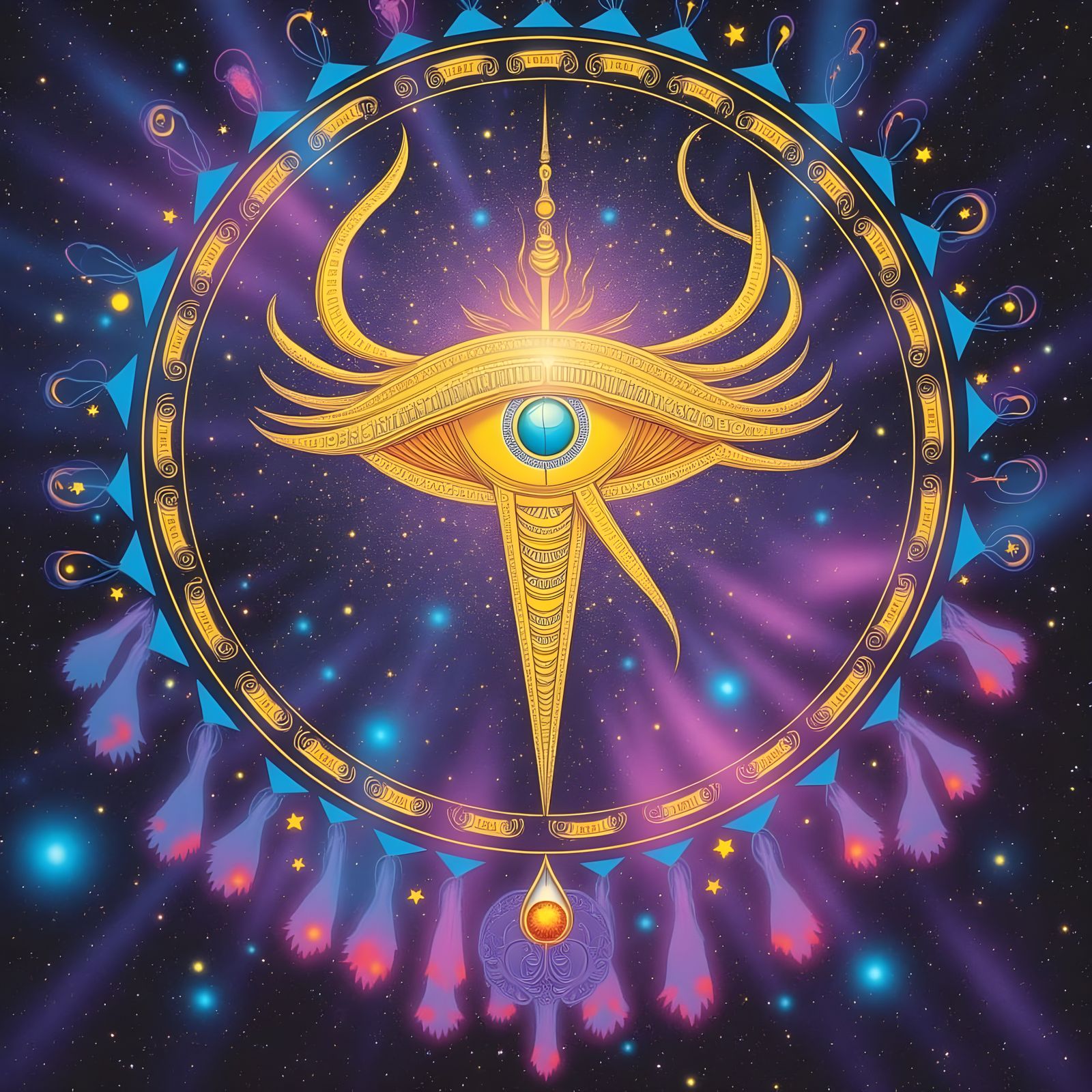 Eye of Horus floating inside a nebula an ethereal artwork by...