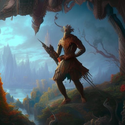 Detailed Matte Painting of a Charming Man