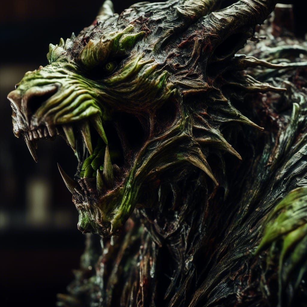 Undead Dragon Zombie Tiger in Gothic Style