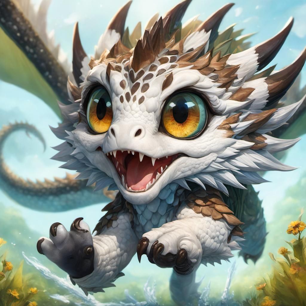 Anime Dragon Portrait on the African Savanna