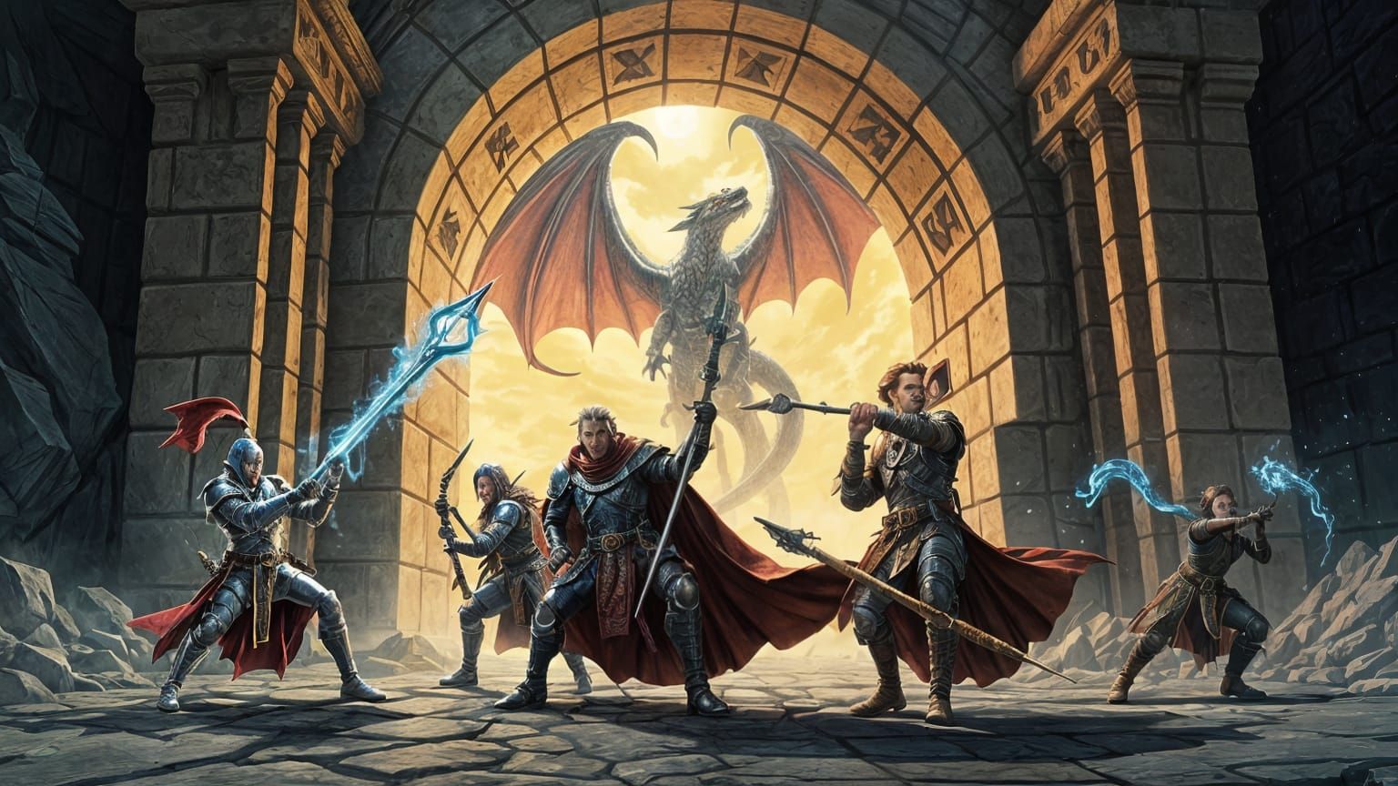 Classic D&D Fantasy Book Cover Illustration