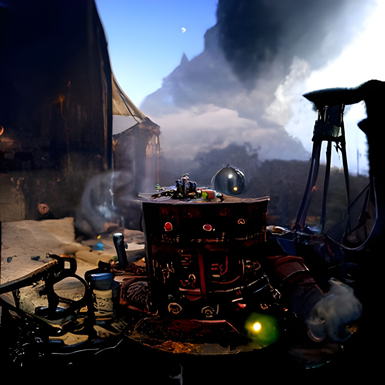 Dwarven Artificer's Solarpunk Workshop in Post-Apocalyptic W...