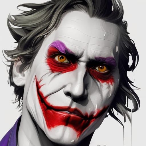 Hyperdetailed Joker Portrait in Art Nouveau Style