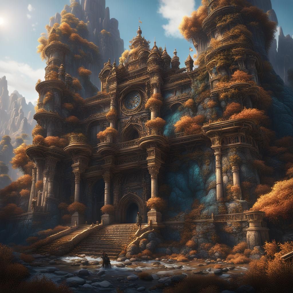 Fantastical Matte Painting in Deep Color, 8k