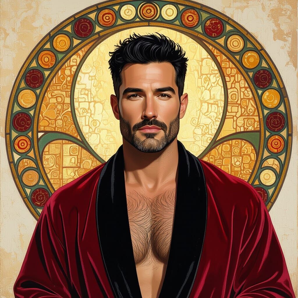 Portrait of Man in Velvet Robe, Impasto Style