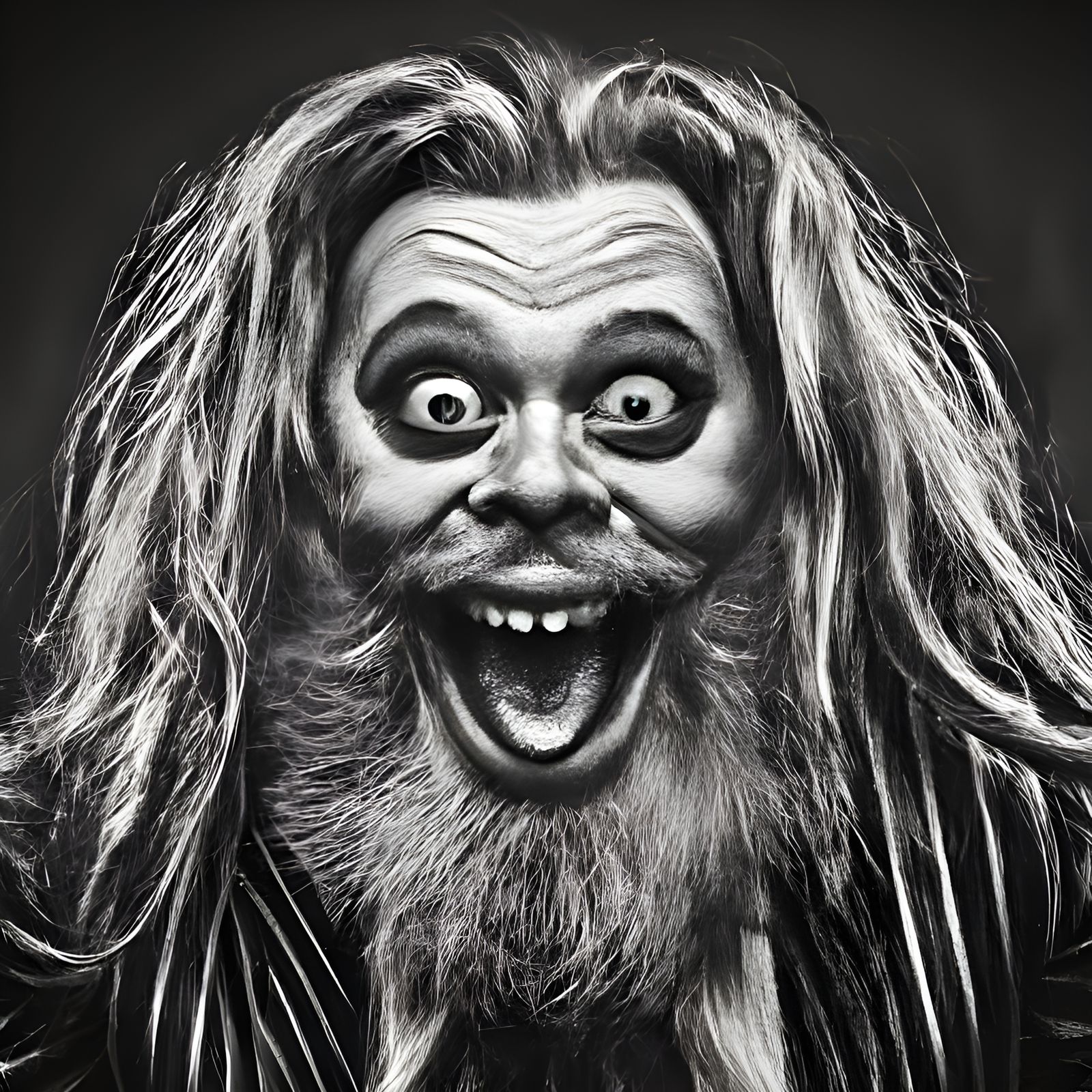 Horrifying Freak in Engraving Style