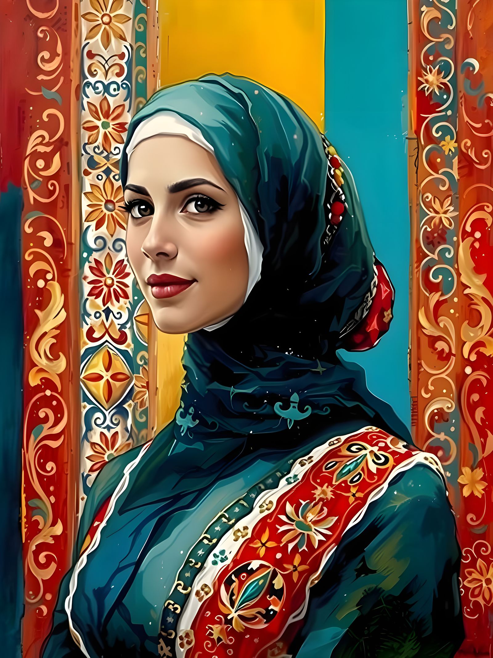 Elegant Hijabi Woman Smiling