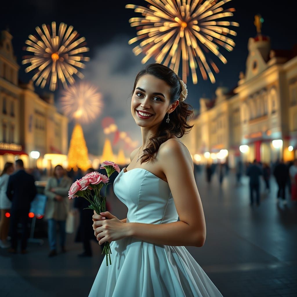 Vintage Glamour in Daugavpils Nighttime Festivities