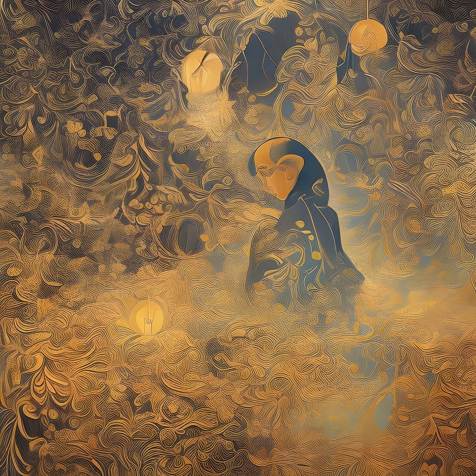 Cats on Antique Furniture in Surreal Style