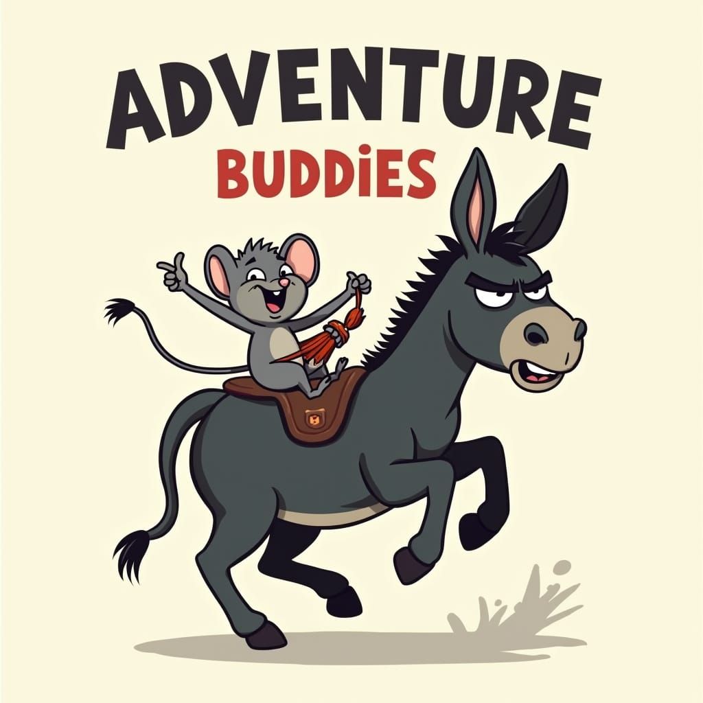 Funny Mouse Riding Donkey T-Shirt Design