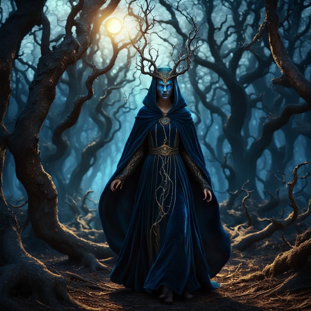 Hecate Walks in the Woods: 3D Fantasy Art