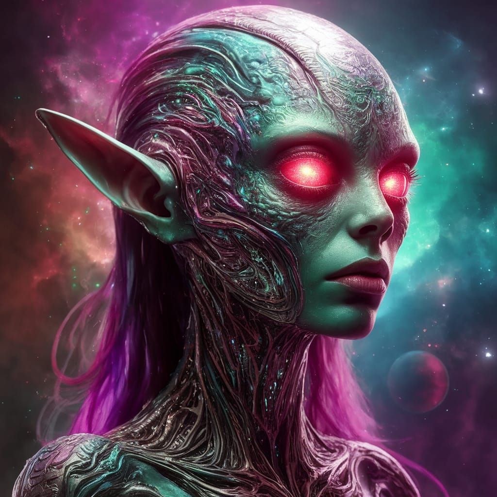 Ethereal Cyberpunk Goddess