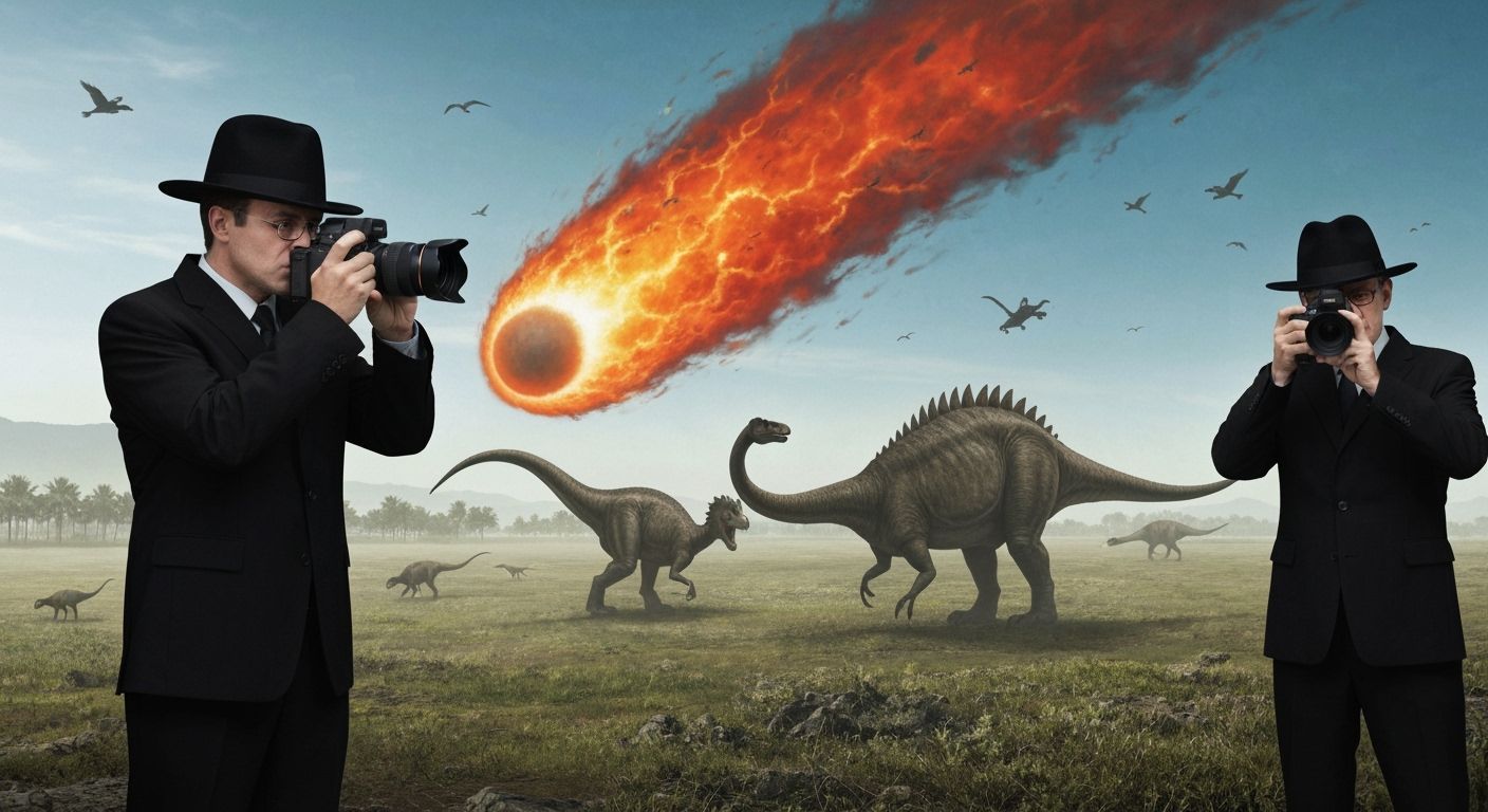Men in Black Photograph Dinosaur Extinction Event